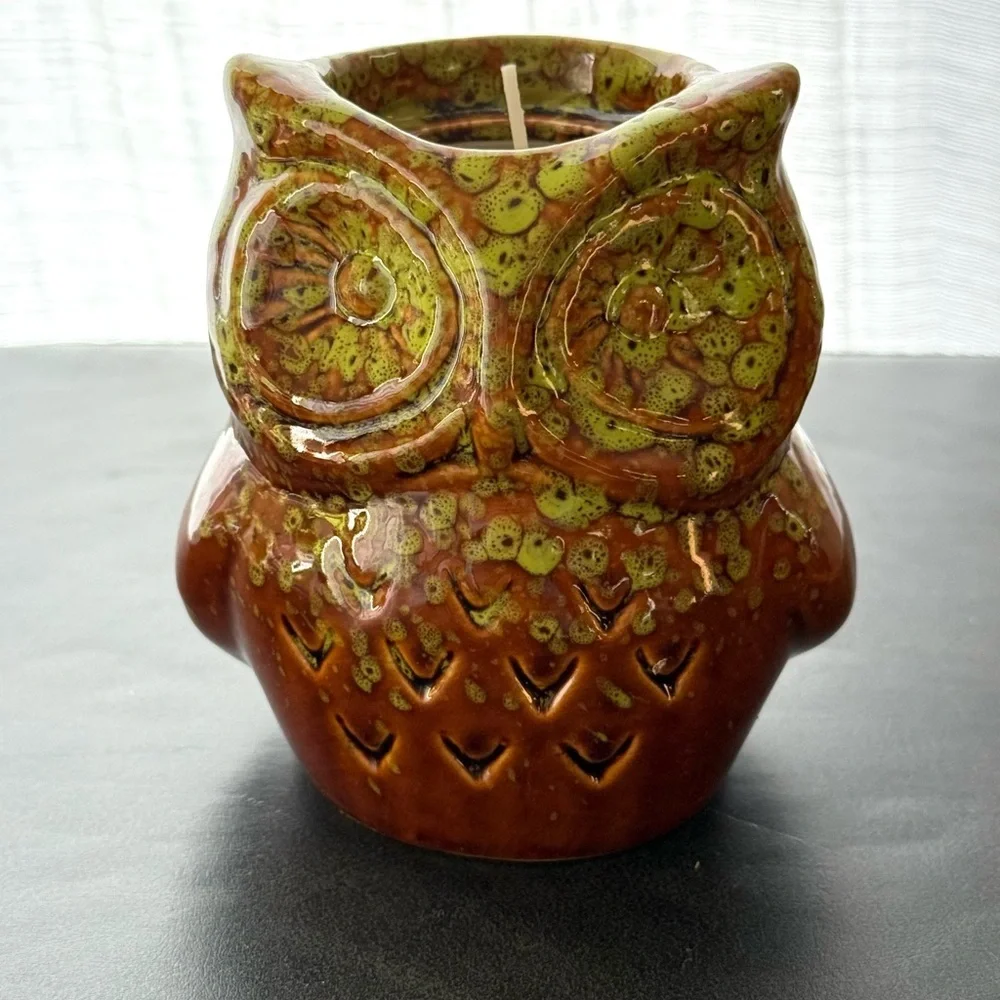 Owl Shaped Ceramic citronella Candle Holder set of 2